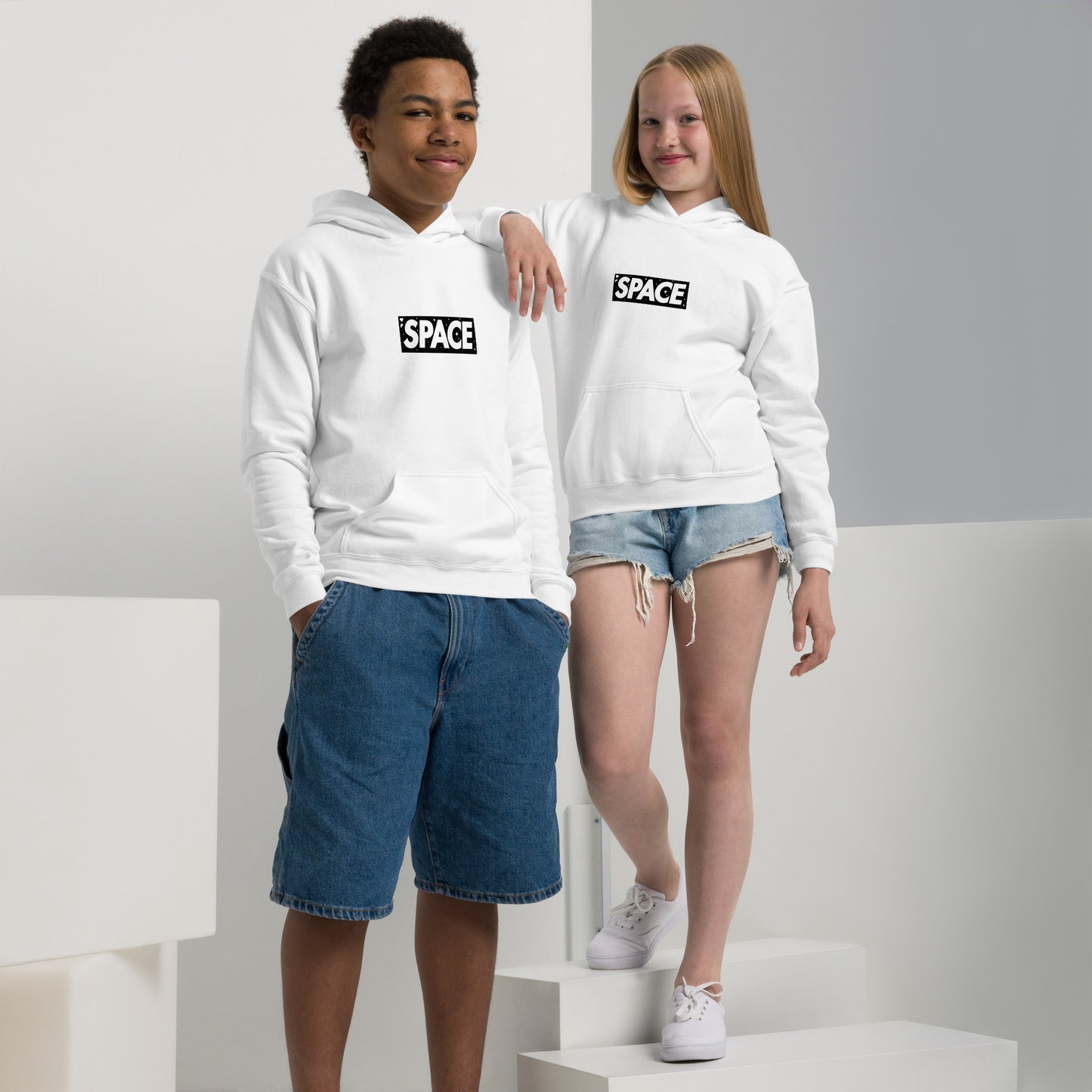 Youth heavy blend space boxlogo hoodie